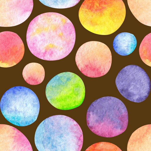 Abstract seamless pattern of colorful circles Rainbow print for design Wrapping paper scrapbooking children's party cover postcard printing