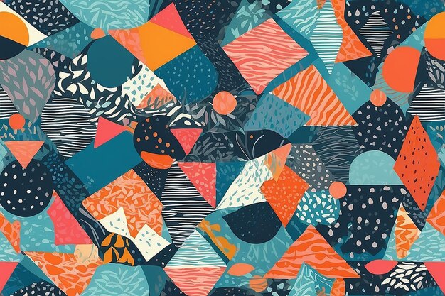 Abstract seamless pattern from different shapesVector illustration Eps 8