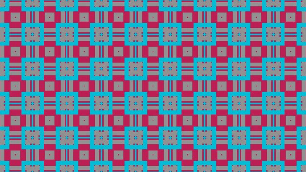 Abstract seamless pattern with a blue and red squares