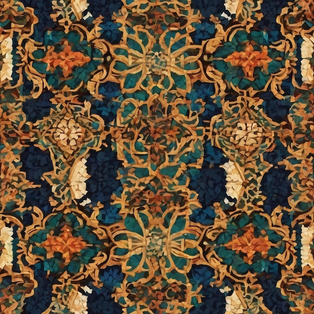 Абстрактный бесшовный рисунок с мозаичным мотивом, декоративная плитка, кружевное украшение