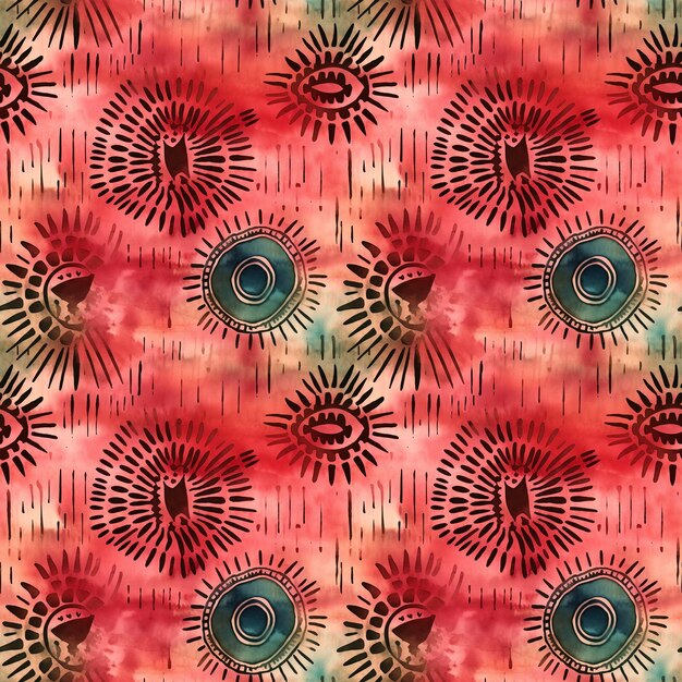 Abstract seamless pattern with red and green shades