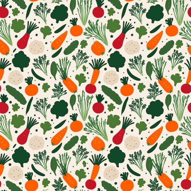 ベクトルスタイルの抽象的なシームレス野菜パターン