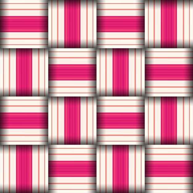 Abstract seamless woven pattern texture. Square seamless pattern. Red Stripes. Pink Lines and squares.