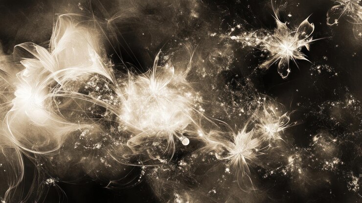 Photo abstract sepia fractal art with swirling light and dark elements