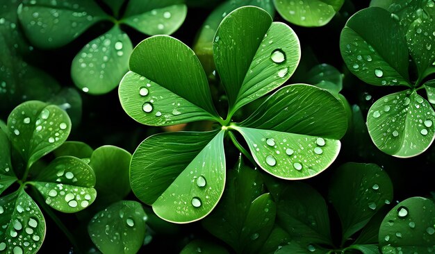 Photo abstract shamrocks wallpaper