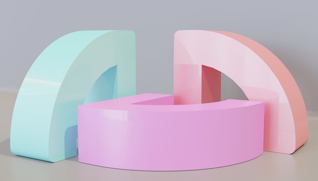 abstract shape 3d model for display stand