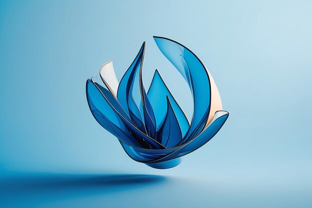 Abstract shape against blue background