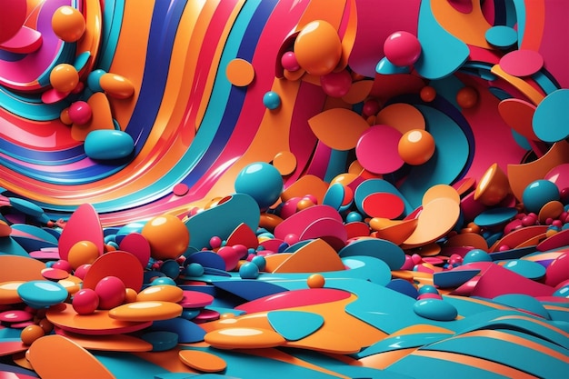 Abstract shape background colorful 3d vector thumbnail for social use