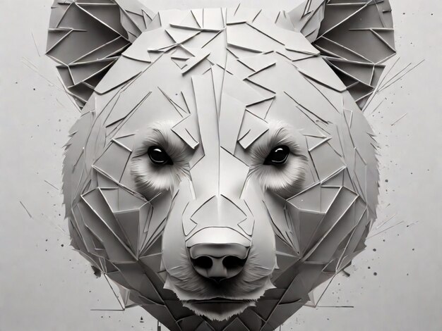 abstract shape of bear face perfect use