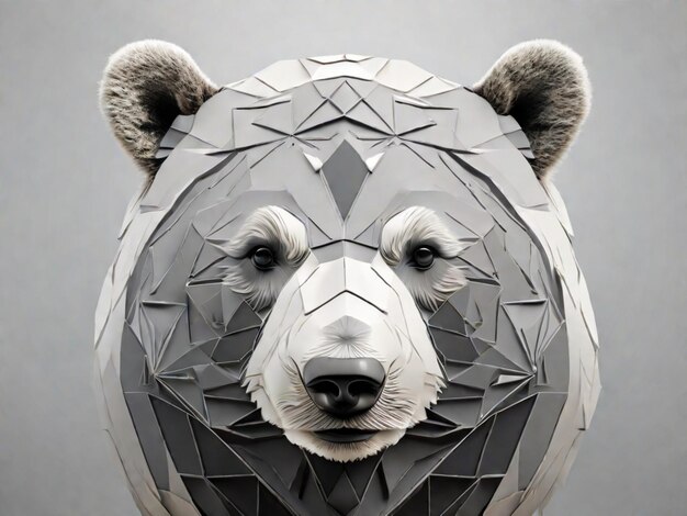 abstract shape of bear face perfect use