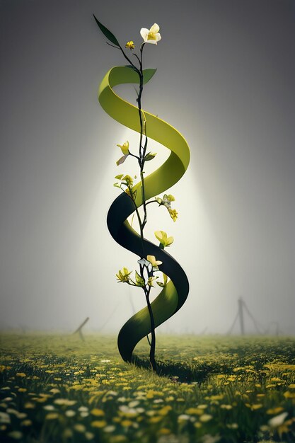 Abstract shape design flowers branches vines wallpaper background illustration elements