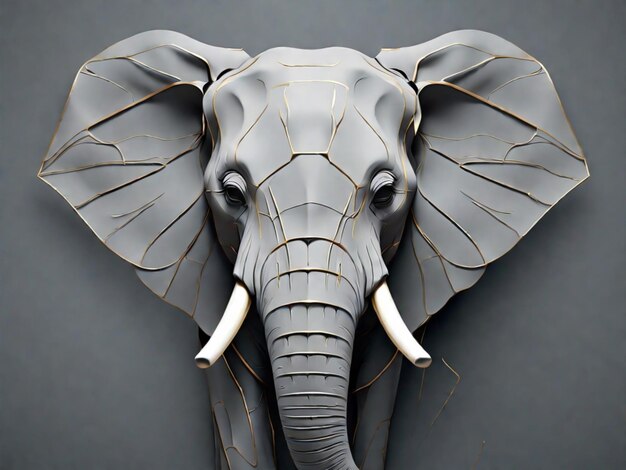 abstract shape of elephant face perfect