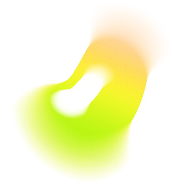 Элемент градиента желтого и зеленого цветов абстрактной формы с размытым эффектом