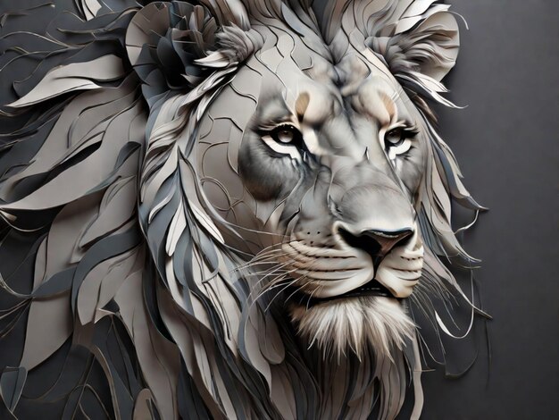 abstract shape of lion face perfect use