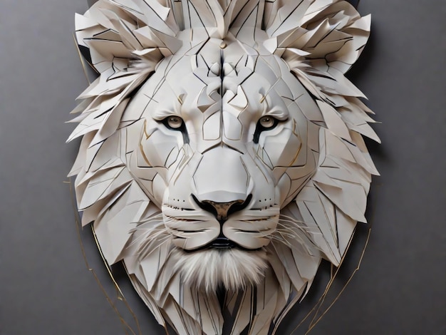 abstract shape of lion face perfect use