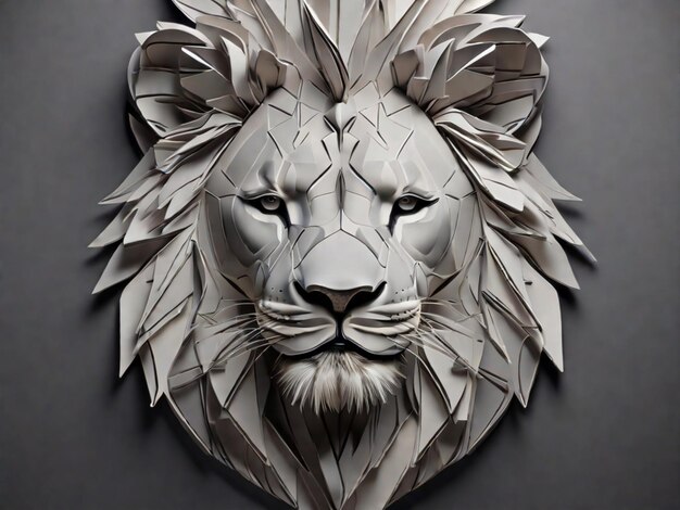 abstract shape of lion face perfect use