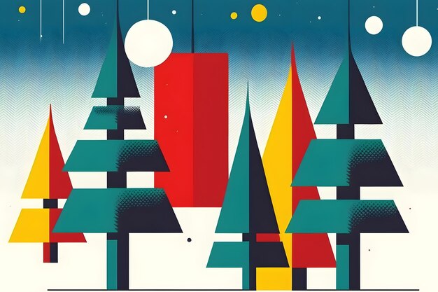 Abstract shapes christmas colorful background