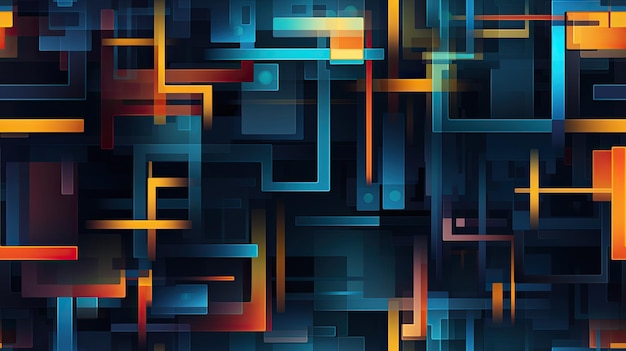 抽象的な形状 現代のテクノに触発されたピクセルパターン