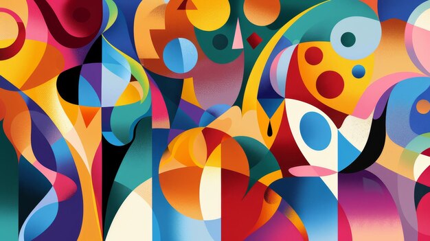 Abstract shapes evoking a sense of celebration AI generated illustration