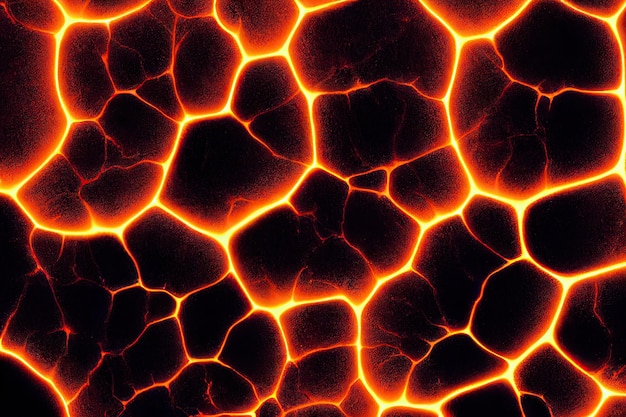 Foto forme astratte di trama di lava giallo nero ardente