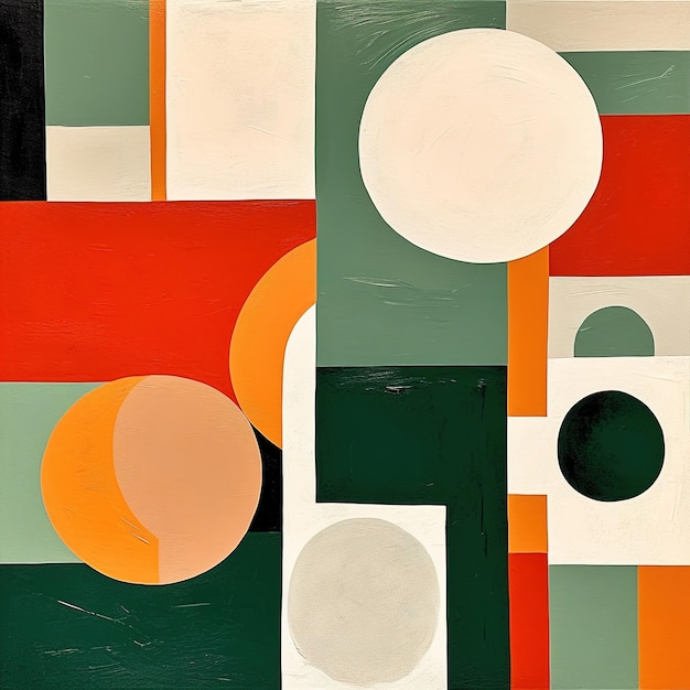 Abstract shapes in shades of green