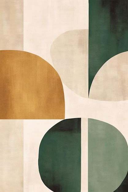 Abstract shapes in shades of green