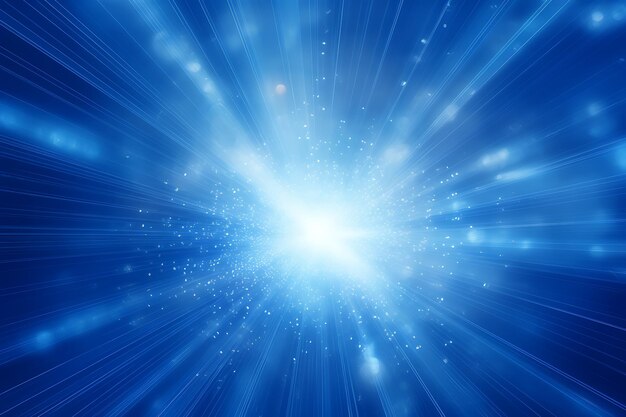 Abstract shining light on blue background