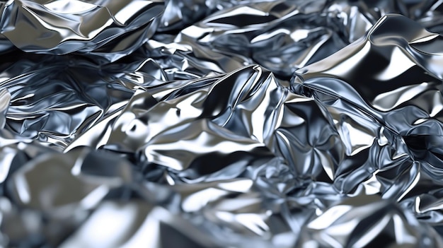 Abstract shiny aluminium foil background Generative AI