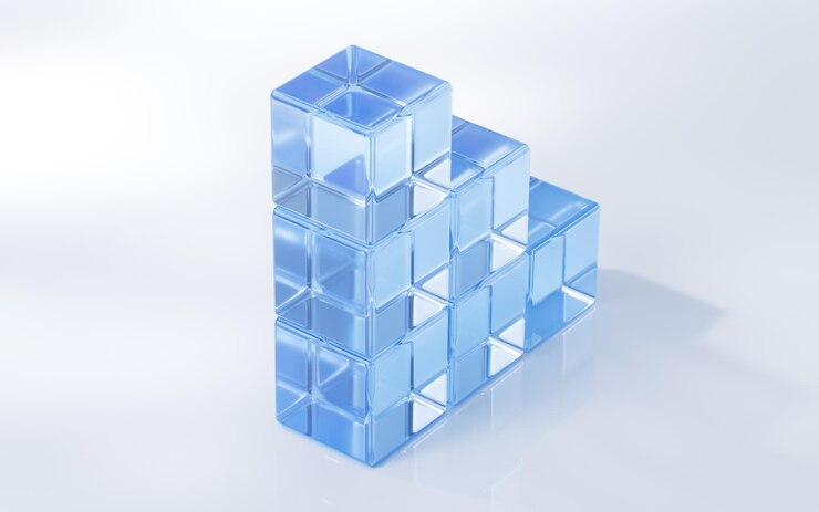 Photo abstract shiny glass geometry background 3d rendering 3d illustration