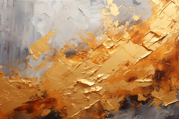 Abstract Shiny golden Foil textured of gold dust grunge Oil Painting Wall Art Background