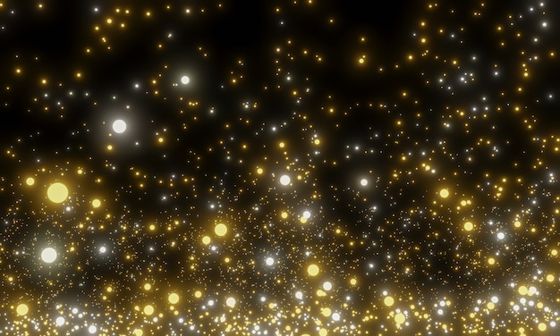 Photo abstract shiny golden particles