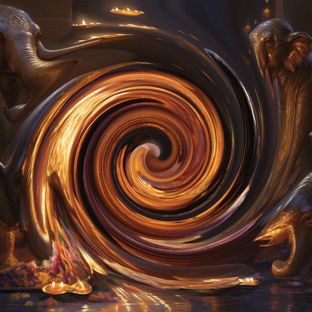 Abstract shiny round backround spiral twist spin