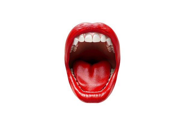 Photo abstract shouting mouth collage element with red lips trendy grunge design element