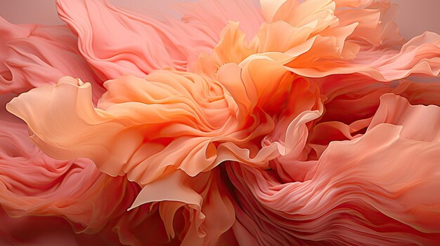 Abstract Silk Drapery in Peach Fuzz Color of Elegance