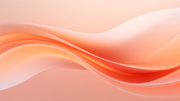 麗な近代的な背景に滑らかな曲線と柔らかい影を持つ抽象的なシルクの桃の波のデザイン