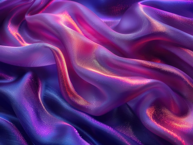 Abstract silk texture with neon glow