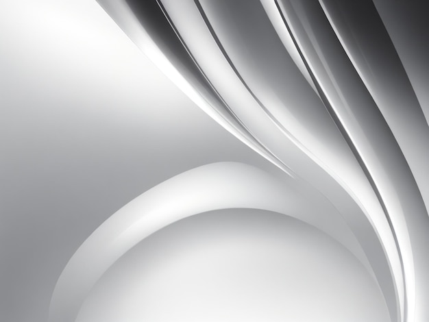 Abstract silver background with elegant curved lines