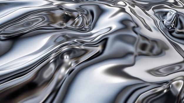 Abstract silver fluid metal background