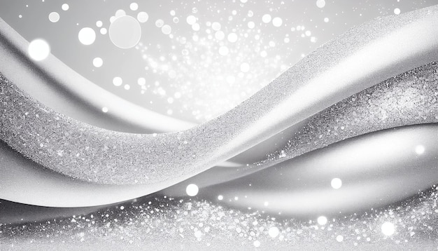 Photo abstract silver glitter wave background