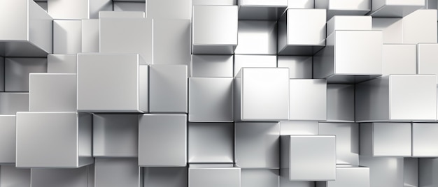 Abstract silver metal cubes blocks wall texture 3d