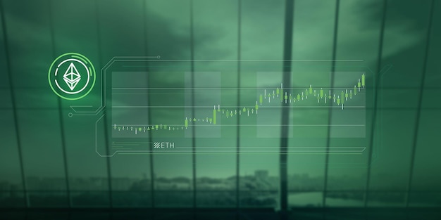 Abstract simple infographic about ethereum price growth