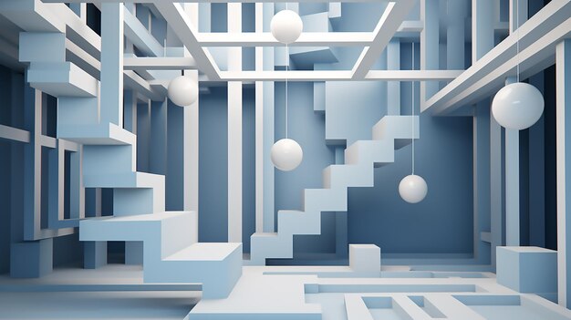 Abstract Simplicity Geometric 3D Render Background