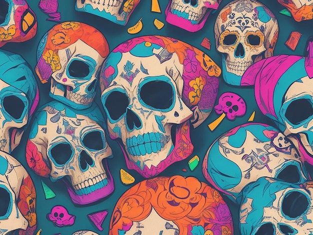 Abstract skull Background pattern