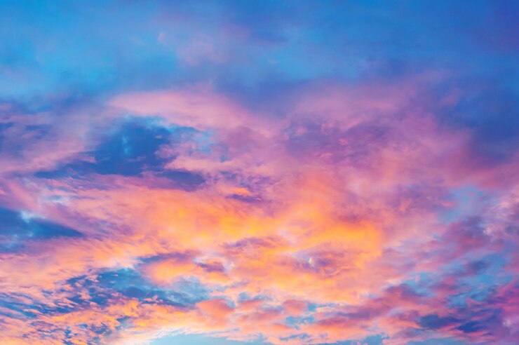 Photo abstract sky with cloud and color of sunset or sunrise