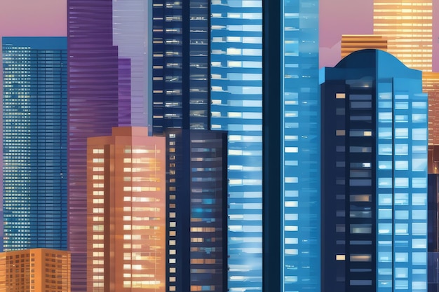 Foto abstract grattacielo in mezzo al moderno paesaggio commerciale della città