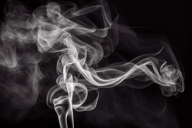 Abstract smoke on black background 3d illustration Generative AI