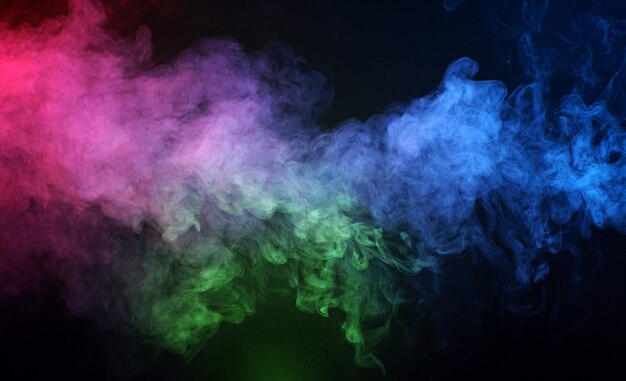 Abstract smoke isolated on black