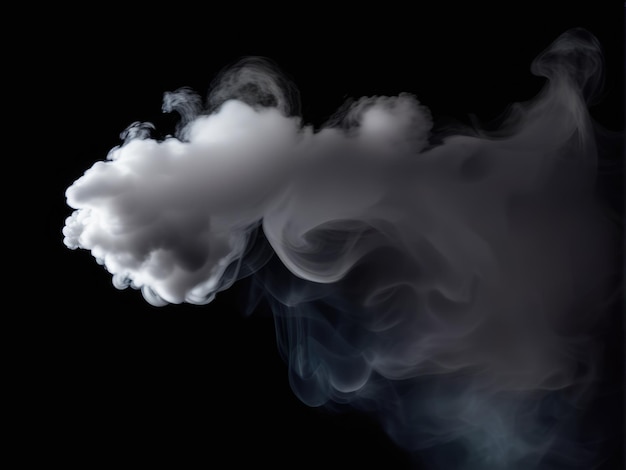 Foto fumo astratto nebbia nebbiosa su sfondo nero isolato fumo sul pavimento