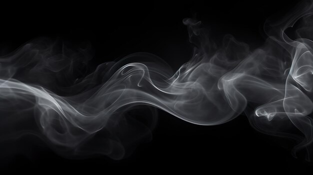 Abstract smoke misty fog on isolated black background Texture overlays