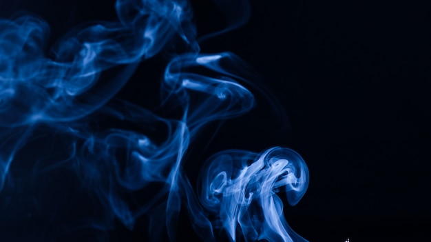 Abstract Smoke Photography Dark Blue Color and ink splash with water